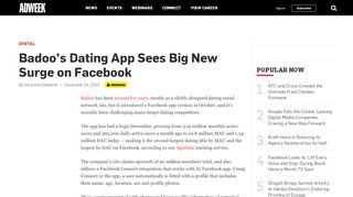 
                            10. Badoo's Dating App Sees Big New Surge on Facebook – Adweek
