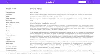 
                            11. Badoo's Privacy Policy