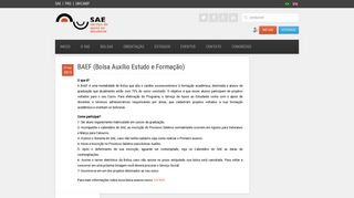
                            12. BAEF (Bolsa Auxílio Estudo e Formação) - SAE - Unicamp
