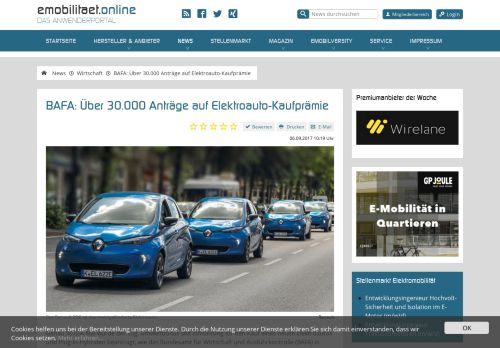 
                            12. BAFA: Über 30.000 Anträge auf Elektroauto-Kaufprämie