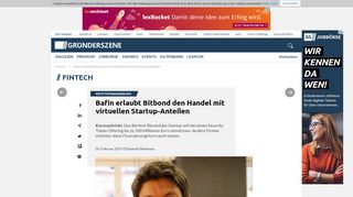 
                            7. Bafin erlaubt Bitbond den Handel mit virtuellen Startup-Anteilen ...