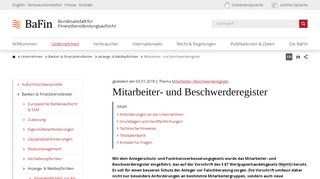 
                            9. BaFin - Mitarbeiter- und Beschwerderegister