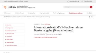 
                            11. BaFin - Publikationen & Daten - Informationsblatt MVP-Fachverfahren ...