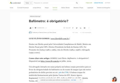 
                            11. Bafômetro: é obrigatório? - Rede de Ensino Luiz Flávio Gomes