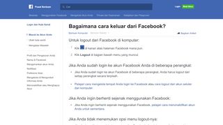 
                            7. Bagaimana cara keluar dari Facebook? | Pusat Bantuan ...