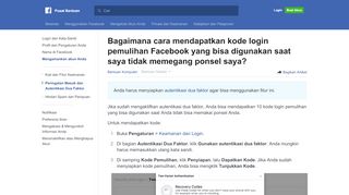 
                            6. Bagaimana cara mendapatkan kode login pemulihan untuk ...