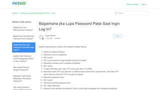 
                            3. Bagaimana jika Lupa Password Pada Saat Ingin Log In? – Payfazz