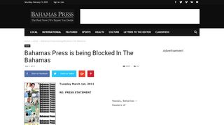 
                            13. Bahamas Press is being Blocked In The Bahamas | Bahamaspress.com