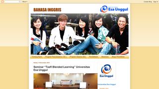 
                            9. BAHASA INGGRIS: Seminar “Toefl Blended Learning” Universitas Esa ...