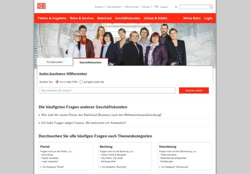 
                            2. bahn.business: Hilfe und Kontakt für ... - Deutsche Bahn