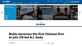 
                            13. Baidu becomes the first Chinese firm to join US-led A.I. body