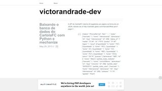 
                            10. Baixando o banco de dados do CartolaFC com Python e mechanize ...