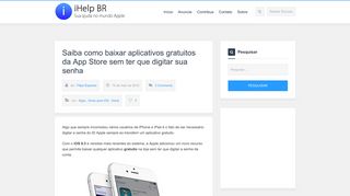 
                            7. Baixe apps gratuitos da App Store sem digitar senha | iHelp BR