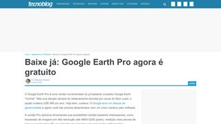 
                            2. Baixe já: Google Earth Pro agora é gratuito – Tecnoblog