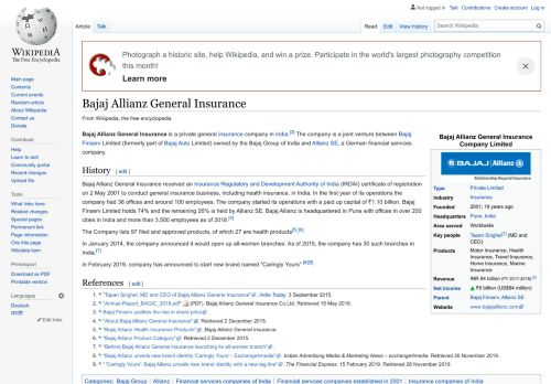 
                            5. Bajaj Allianz General Insurance - Wikipedia