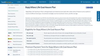 
                            4. Bajaj Allianz Life Goal Assure Plan – Bankbazaar.com