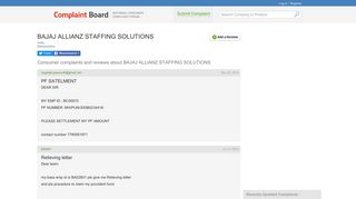 
                            7. BAJAJ ALLIANZ STAFFING SOLUTIONS Complaints