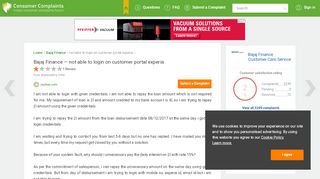 
                            12. Bajaj Finance — not able to login on customer portal experia