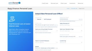 
                            8. Bajaj Finserv Personal Loan - Interest Rates, Eligibility, Apply Online