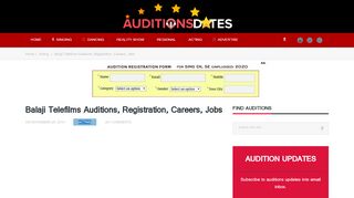 
                            6. Balaji Telefilms Auditions, Registration, Careers, Jobs - AuditionDate