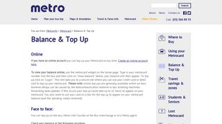 
                            2. Balance & Top Up - Metro