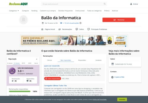 
                            5. Balão da Informatica - Reclame Aqui