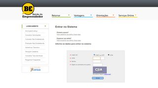 
                            1. Balcão do Empreendedor - Efetuar login - Cijun