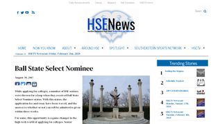 
                            11. Ball State Select Nominee – HSENews: The Official Student ...