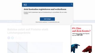 
                            7. Baloise setzt auf Fixlohn statt Leistungsprämie - Handelszeitung