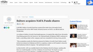
                            10. Baltoro acquires NAFA Funds shares | Business | thenews ...