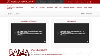 
                            5. Bama Cash - Action Card - The University of Alabama