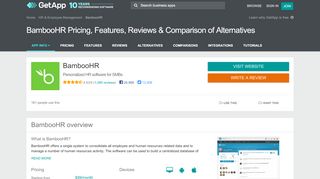 
                            9. BambooHR Pricing, Features, Reviews & Comparison of ... - GetApp