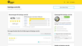 
                            8. bamigo.com/de Bewertungen & Erfahrungen | Trusted Shops