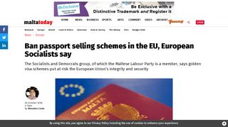 
                            9. Ban passport selling schemes in the EU, European Socialists say