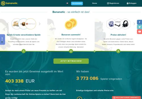 
                            2. Bananatic: Spiele online Spiele und gewinne Preise