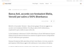 
                            11. Banca Asti, accordo con fondazioni Biella, Vercelli per salire a 100 ...