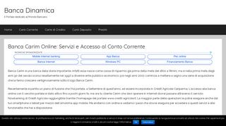 
                            2. Banca Carim Online: Servizi e Accesso al Conto ... - Banca Dinamica