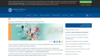 
                            11. Banca d'Italia - Ricorsi all'Arbitro Bancario Finanziario