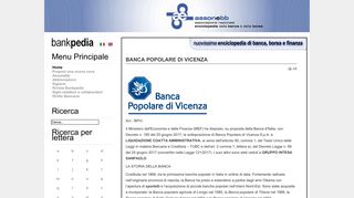 
                            9. BANCA POPOLARE DI VICENZA - Bankpedia