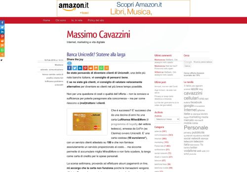 
                            10. Banca Unicredit? Statene alla larga - Massimo Cavazzini Massimo ...