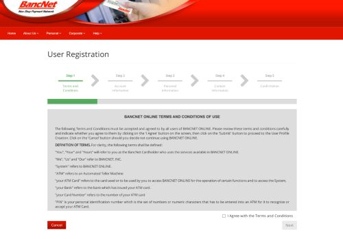 
                            2. Bancnet: User Registration