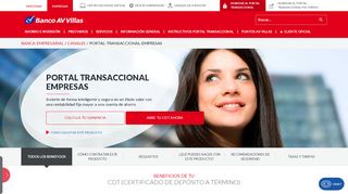 
                            8. Banco AV Villas - portal transaccional empresas