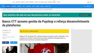 
                            12. Banco CTT assume gestão da Payshop e reforça desenvolvimento da ...