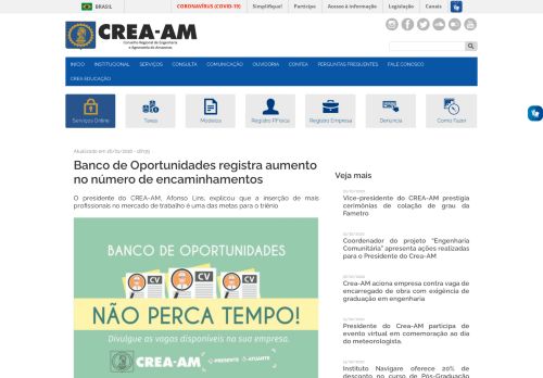 
                            10. Banco de Oportunidades registra aumento no ... - crea-am.org.br