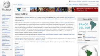 
                            8. Banco del Sur - Wikipedia, la enciclopedia libre