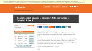 
                            10. Banco Sabadell acuerda la absorción de Banco Gallego y Sabadell ...