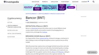 
                            12. Bancor (BNT) - Investopedia