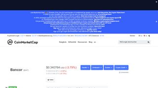 
                            8. Bancor (BNT) Preis, Charts, Marktkapitalisierung und andere ...