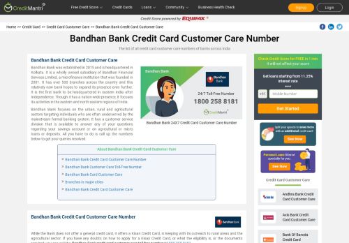 
                            12. Bandhan Bank Credit Card Customer Care Number: 24x7 - CreditMantri