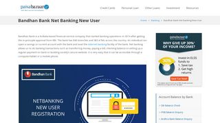 
                            5. Bandhan Bank Net Banking New User - Paisabazaar.com